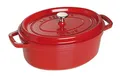Produktbild: STAUB Gusseisen Bräter/Cocotte, Oval 29 cm, 4,25 L, Aromaregen Funktion für optimale Befeuchtung, Für alle Herdarten inkl. Induktion & Backofen, Kirschrot