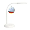 Produktbild: MAUL Schreibtischlampe LED MAULjoy | Kleine Schreibtischlampe mit Standfuß | Moderne Tischlampe für Schreibtisch, Büro | Flexible LED Lampe mit 3000K warmweißem Licht | Weiß