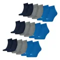 Produktbild: PUMA unisex Quarter Sportsocken Kurzsocken Socken 9 Paar, Farbe:Mehrfarbig, Menge:9 Paar (3x 3er Pack), Größe:43-46, Artikel:-277 blue/grey melange