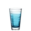 Produktbild: Leonardo Vario Struttura Trink-Glas, 1 Stück, spülmaschinenfestes Longdrink-Glas, bunter Trink-Becher aus Glas, Saft-Glas, blau, 280 ml, 026832