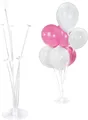 Produktbild: Intirilife Ballonständer für 7 Ballons in Transparent - 70 / 56 / 36 cm Höhe - Halter Ständer für Luftballons Dekoration für Party Hochzeit Geburtstag Babyparty