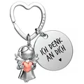 Produktbild: FABACH Liebe Schlüsselanhänger Schutzengel Glücksbringer mit Herz und Gravur - Ich liebe dich - Partner - Freundin Geschenk Liebe - Engel Liebesgeschenke