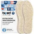 Produktbild: 2 Paar Lammwollsohlen - extra dick - Schuheinlagen aus echter Lammwolle - wär...