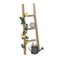 Produktbild: Relaxdays Dekoleiter, 90 cm hoch, Holzleiter Garten, 3 Sprossen, Kastanie, Handarbeit, Handtuch- & Kleiderleiter, Natur
