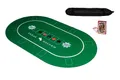 Produktbild: KrockaZone. XXL Profi Pokermatte 100 x 60cm + Tragetasche & Karten Set - Unterlage Pokertisch, Poker Tischauflage, Pokerteppich, Pokertuch - grün