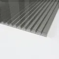 Produktbild: Doppelstegplatten 16 mm Anthrazit – 3-fach Struktur Polycarbonat 1200 x 2500
