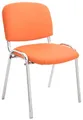 Produktbild: CLP Stapelstuhl Ken I Konferenzstuhl Mit Kunstleder-Bezug I Metall In Chrom-Optik, Farbe:orange