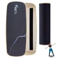 Produktbild: KM-Fit Balance Board | Balancebrett aus Holz | Indoor Skateboard Indoorboard | Surfboard, Surfbrett für Koordinationstraining | Kraft- & Gleichgewichtstrainer | Indoor-Surfen & Skaten