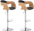 Produktbild: CLP 2er Set Barhocker Kingston Stoff drehbar mit Höhenverstellung,natur/dunkelgrau