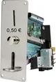 Produktbild: 50 Cent Münzprüfer W Universal mit Frontplatte 129mm x 52mm und Falschgeldrückgabe Münzeinwurf, Coin Akzeptor, Selector Edelstahl