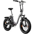 Produktbild: Agon Aurevia E Bike Klapprad 20 Zoll Pedelec für Damen Herren 155 - 195 cm Elektrofahrrad Faltrad 7 Gang Fatbike StVZO violettgrau
