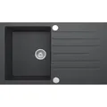 Produktbild: Granitspüle Küchenspüle Granit Siphon Einbauspüle Spülbecken Spüle Granit 76x45 (Schwarz - ZQZ2113)