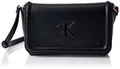 Produktbild: CALVIN KLEIN Women's RAISED CK FLAP CROSSBODY LV04F1027G Crossover, Black (Black), One Size, Schwarz (Schwarz), One Size