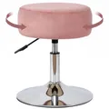 Produktbild: Duhome Drehhocker Höhenverstellbar Barhocker Rund Schminktisch Hocker Drehbar Sitzhocker aus Samt für Büro Schlafzimmer Wohzimmer, Rosa