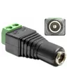 Produktbild: Delock Adapter DC 2.1 x 5.5 mm female > Terminal Block Netzteil 2-polige Klemmleiste W bis Gleichstromstecker 2,1 W (65421)