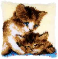 Produktbild: Vervaco Kreativset Vervaco PN-0158350 Knüpfkissen Zwei Katzen, (Set, Vervaco embroidery Kit), Made in Europe
