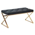 Produktbild: FineBuy gepolsterte Sitzbank 90 cm Samt Schwarz - Chesterfield Polsterbank für Garderobe Schlafzimmer & Wohnzimmer - Garderobenbank Eingangsbereich