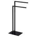 Produktbild: Handtuchhalter Andrew Freistehend, Mattschwarz, aus hochwertigem Metall, mit 2 Armen & sicherem Stand. Ideal für Badezimmer, Badzubehör, Handtuchständer, Badetuchhalter, Stilvoll & Praktisch.