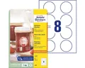 Produktbild: Avery Zweckform Etiketten Etiketten rund 65 mm weiß wiederablösbar VE=80 Stück