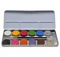 Produktbild: Eulenspiegel Theater Schminkpalette 12 Farben Kombi Metallpalette, mit 10 Farben, 2 Glitzer, für Karneval und Theater