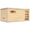 Produktbild: Karibu Gartensauna Saunahaus Hygge inkl. Vorraum, naturbelassen-Ohne Ofen