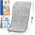 Produktbild: Mia&Coco Heizkissen mit Abschaltautomatik 1,5 Stunden für Rücken Nacken Schulter Elektrisch Wärmekissen 10 Stufen Temperaturstufen Schnell Heiztechnik, 30x60cm Komfort Grau