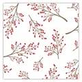 Produktbild: AVA Papierserviette, Servietten stoffähnlich 40x40cm mit Winterbeeren Motiv Weiß / Rot