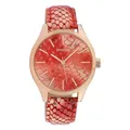 Produktbild: Oozoo Damenuhr Snake Look mit Lederband 40 MM Rosegoldfarben/Rot C10431