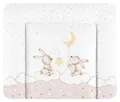 Produktbild: Wickelauflage Wickelunterlage PVC Beige Weiß Hasen 75 x 85 cm abwaschbar