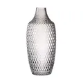 Produktbild: Leonardo Poesia Tisch-Vase, handgefertigte Deko-Vase in Grau, ovale Blumen-Vase aus Glas, Tisch-Dekoration mit Relief-Optik, 30 cm hoch, 018679