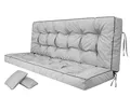 Produktbild: PillowPrim Asche Sitzkissen für Hollywoodschaukel, Komfortable Gartenschaukel Auflage 150 cm, Sitzbank mit Rückenlehne, Polster für Lounge