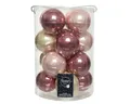 Produktbild: Kaemingk Weihnachtskugeln Glas 8cm x 16 Stück Christbaumkugeln Hellrosa Champagner pink Altrosa Perle