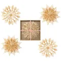 Produktbild: COM-FOUR® 4X Großes Strohstern-Set - XXL Fensterschmuck aus Stroh - Strohsterne in 2 Ausführungen - natürlicher Christbaum-Schmuck - 26cm/28cm