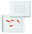 Produktbild: Breakfast Butterdose, klein Butter bei die Fische, Platte: 10 x 8 x 1 cm Deckel: 9 x 7 x 5 cm