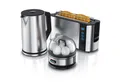Produktbild: Arendo Frühstücks-Set (3-tlg), Wasserkocher 1,5l, 2-Scheiben Toaster, 7er Eierkocher, Silber