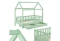Produktbild: Juskys Kinderbett Marli, 90x200 cm, mit Dach, 2 Bettkästen, Rausfallschutz, 3 - 10 Jahre