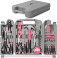 Produktbild: Hi-Spec 54-tlg. Werkzeugkoffer für Frauen Pink mit Klauenhammer, Präzisionschraubenzieher-Set, Nüssen und Bit Set. Handwerkzeug in Rosa für Projekte in Haushalt