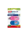 Produktbild: Tesa ecoLogo MINI Korrekturrolle 5 mm x 6 m Kunststoff PET Blau rosa Packung mit 2 Mini Roller Einweg 6m x 5mm Blau/Rosa (59817-00000-00)
