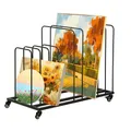 Produktbild: uyoyous Mobile Kunst-Trockengestell 85×69×44cm Trockengestell für Kunst Einstellbares Intervall Kunst Trocknen Rack mit Rollen Bremse für Kunstwerken, Drucken, Kunst Leinwänden (Schwarz)