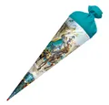 Produktbild: Roth Schultüte Ritter, 70 cm, rund, mit blauem Filzverschluss, Rot(h) Spitze
