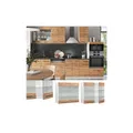 Produktbild: Vicco Hängeglasschrank Küchenschrank Küchenmöbel Fame-Line Weiß Eiche modern 80 cm Küche Einbauküche Hängeschrank Glasschrank Drehtür Einlegeboden Küchenzeile