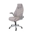 Produktbild: Bürostuhl MCW-A65, Schreibtischstuhl Chefsessel Drehstuhl, Kunstleder MVG-zertifiziert ~ taupe-grau