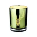 Produktbild: EDZARD Windlicht Teelichtglas Ted, außen grün / innen gold, Hirsch-Design, Höhe 13 cm