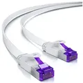 Produktbild: deleyCON deleyCON 3m RJ45 Patchkabel Flachkabel mit CAT7 Rohkabel U/FTP - Weiß LAN-Kabel