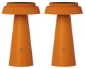 Produktbild: Luxus Europe - Tischlampe Solar Mambo - 2er-Set Orange - Kabellose LED-Solar-Outdoor-Tischlampe – Solarbetrieben & USB-C wiederaufladbar