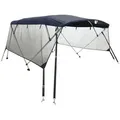 Produktbild: vidaXL Bodenschutzplane 4-Bow Bimini-Top mit Mesh-Seitenteilen 243x(185-198)x137 cm (1-St) blau 198 cm x 243 cm x 137 cm