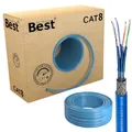 Produktbild: Germany B.e.s.t 50m CAT 8 Netzwerkkabel Verlegekabel Halogenfrei Installationskabel 40 Gbit/s CAT8 Verkabelung Netzwerk Datenkabel CAT8.1 LAN