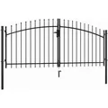 Produktbild: vidaXL Doppelflügel-Gartentor mit Speerspitzen 300 x 150 cm 144359