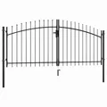 Produktbild: vidaXL Doppelflügel Gartentor mit Speerspitzen Doppeltor Zauntor Gartenpforte Tor Hoftor Industrietor Einfahrtstor Doppelflügeltor 300x150cm