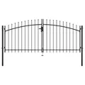 Produktbild: Doppelflügel-Gartentor Mit Speerspitzen 300x150 Cm Schlüssel Zauntor